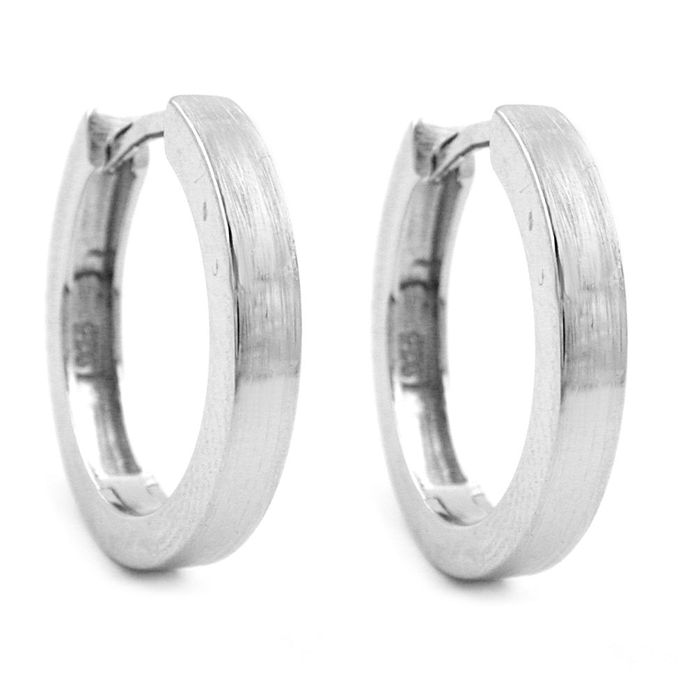 Boucles d'oreilles créoles argent 925 mat 18mm