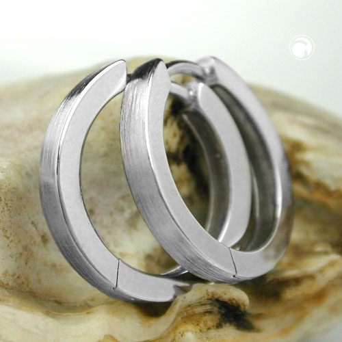 Paire de créoles argent sterling finition mate vue de face