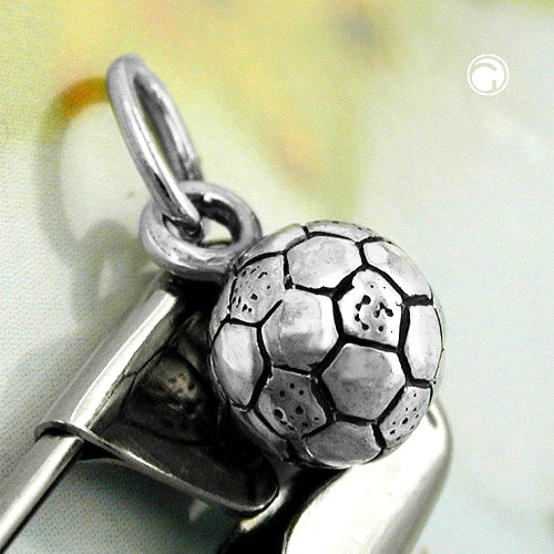 Bijou argent sterling football aspect vieilli pendentif