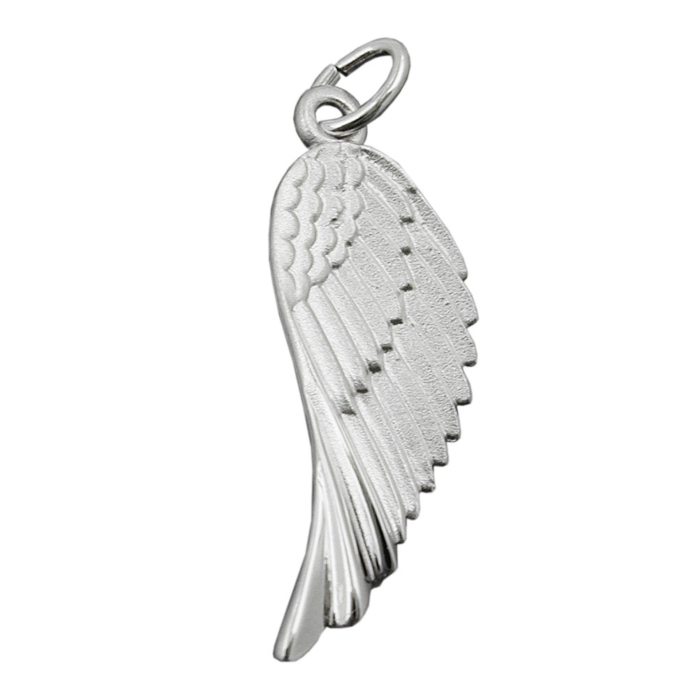 Pendentif argent 925 en forme d'aile, vue de face