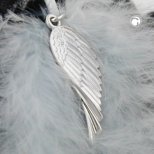 Pendentif argent sterling aile, détail du maillage