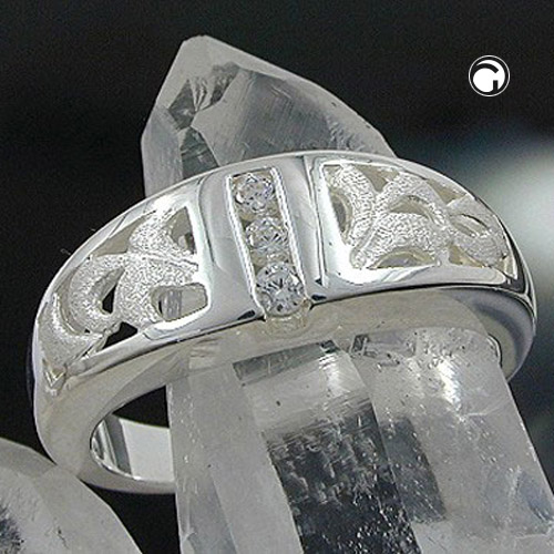 Bague en argent sterling ornée de trois zirconites