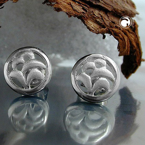 Studs argent sterling fleur 9mm vue de face