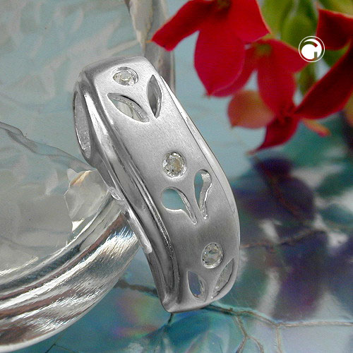 Pendentif argent sterling motif fleur ajouré 19x8mm