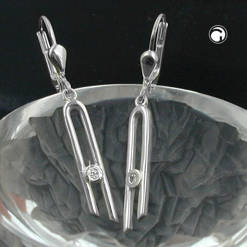 Paire de boucles d'oreilles en argent sterling motif fantaisie