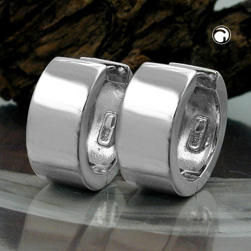 Paire de boucles d'oreilles argent sterling mat à charnière