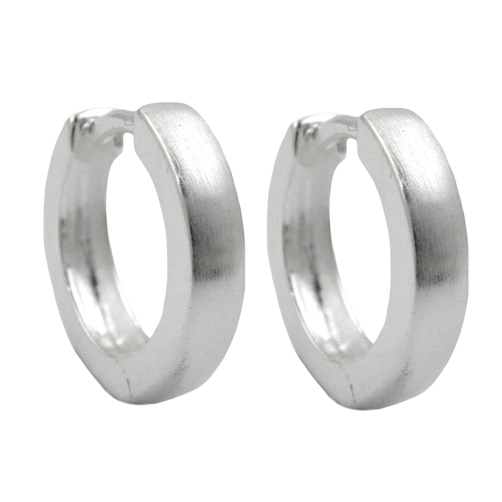 Boucles d'oreilles créoles argent 925 mat finition mate