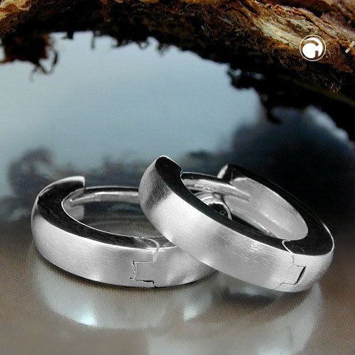Créoles argent sterling 13x3mm vue de profil