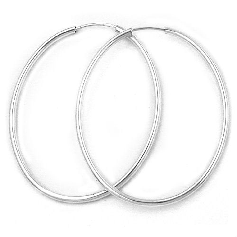 Boucles d'oreilles créoles ovales en argent 925