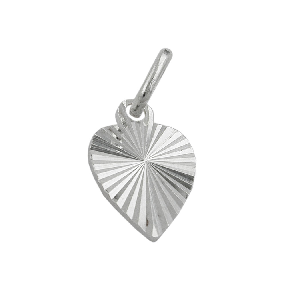 Pendentif cœur argent 925 taille diamant