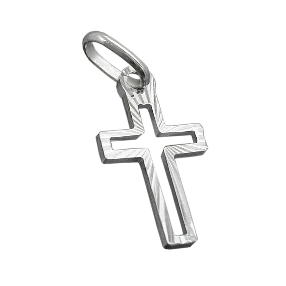 Pendentif croix argent 925 taille diamant 16x9mm