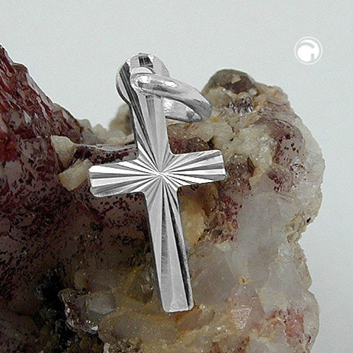 Pendentif croix argent sterling dos brillant