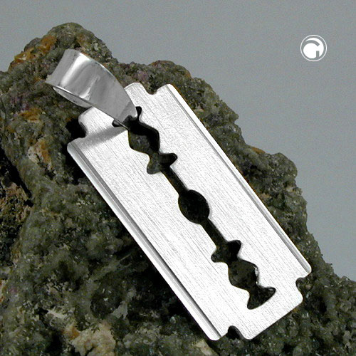 Bijou homme pendentif argent sterling forme lame de rasoir