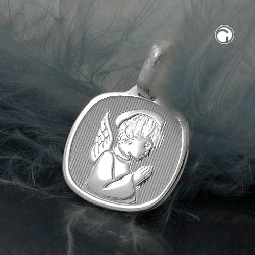 Pendentif argent sterling ange gardien détail gravure