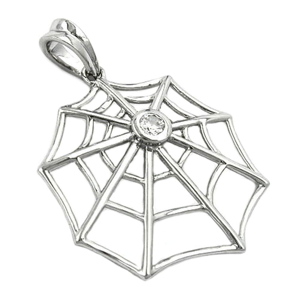 Pendentif argent 925 toile d'araignée avec cubic zirconia
