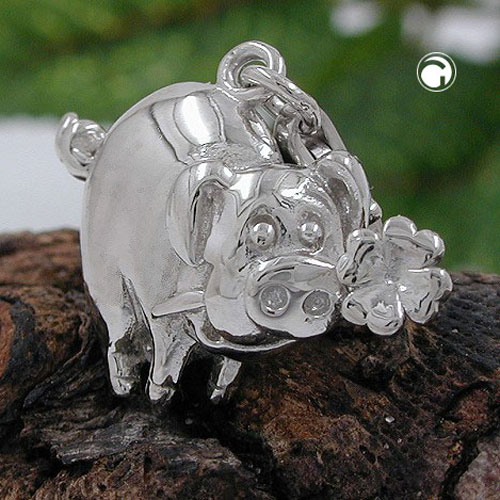 Pendentif argent sterling rhodié sur fond neutre