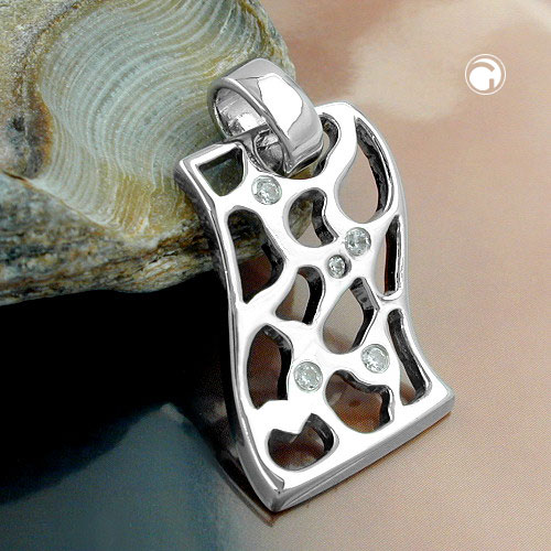Bijou pendentif argent rhodié et cubic zirconia