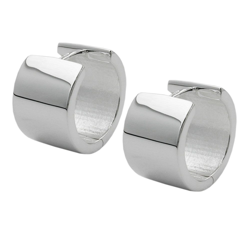 Boucles d'oreilles créoles argent 925 vue de face