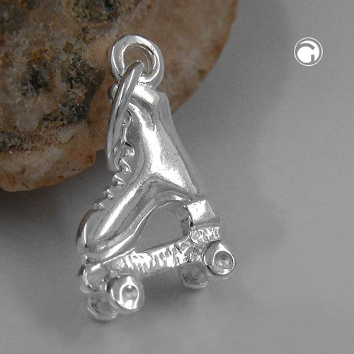 Pendentif argent sterling patin à roulettes 13x9mm, profil brillant