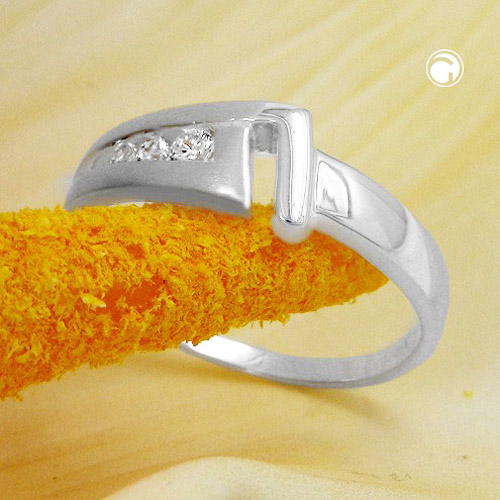 Bague argent sterling zircons design classique