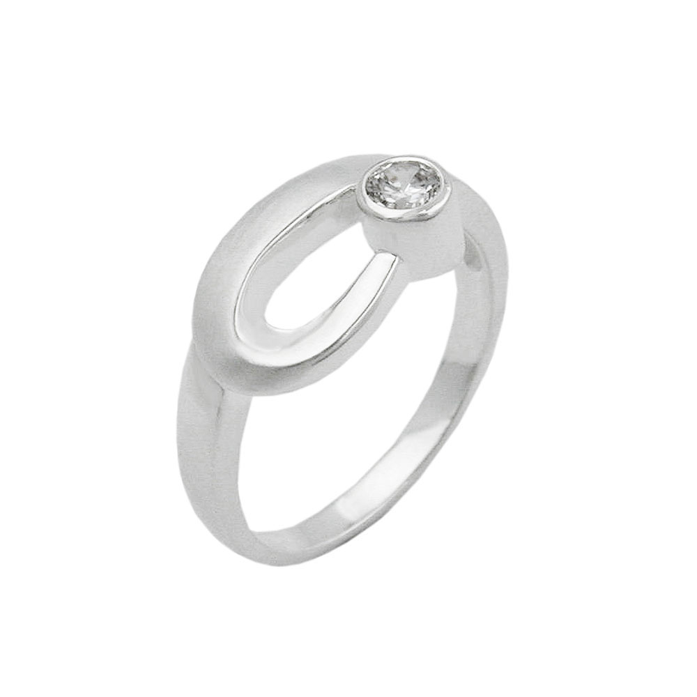 Bague argent 925 avec zirconium cristal 9mm