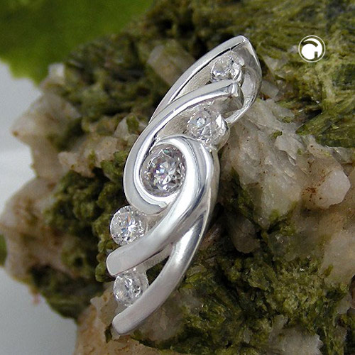 Pendentif argent sterling zirconias, détail des cristaux