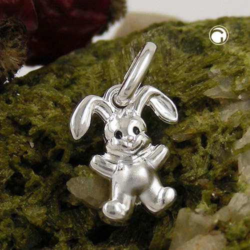Pendentif lapin en argent sterling 11mm de profil