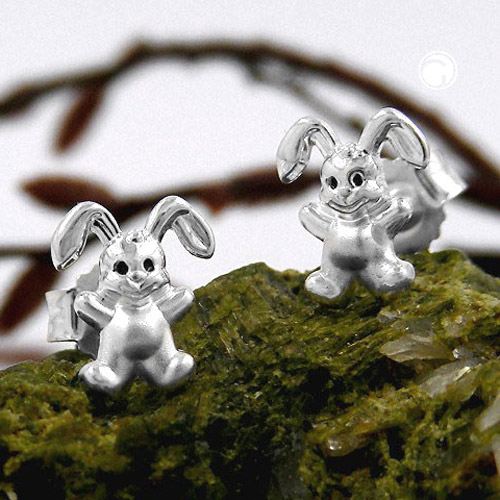 Puces d'oreilles argent sterling forme lièvre