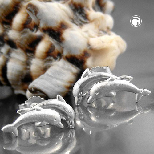 Paire de boucles d'oreilles dauphin en argent sterling 925