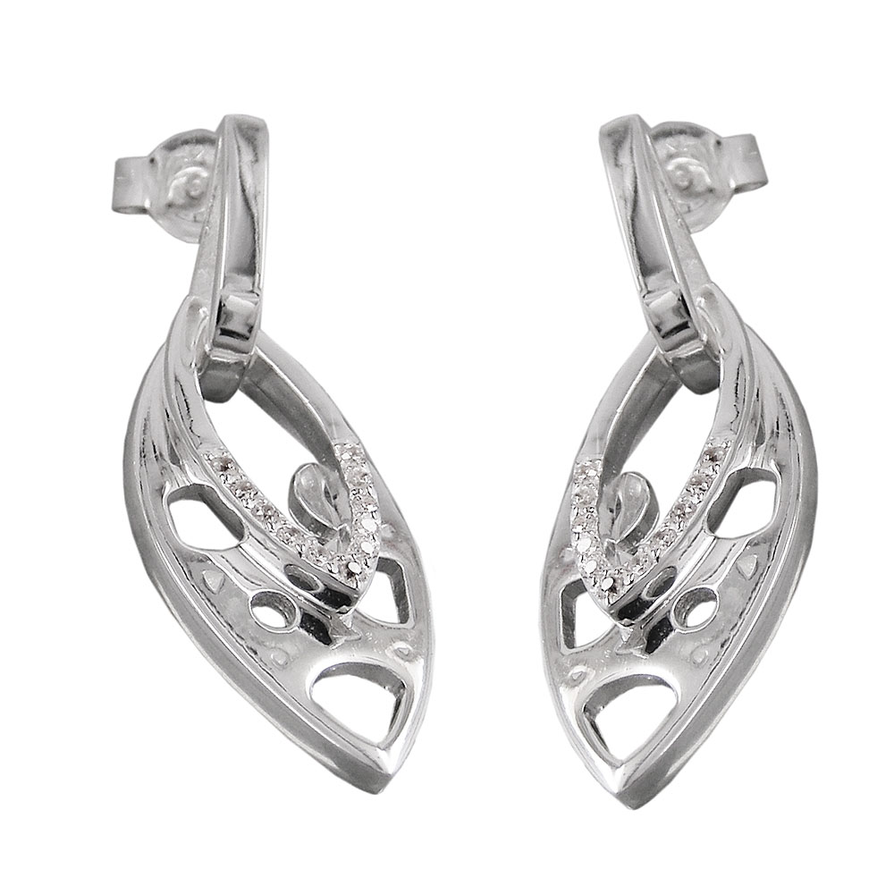 Boucles d'oreilles argent 925 avec zirconiums