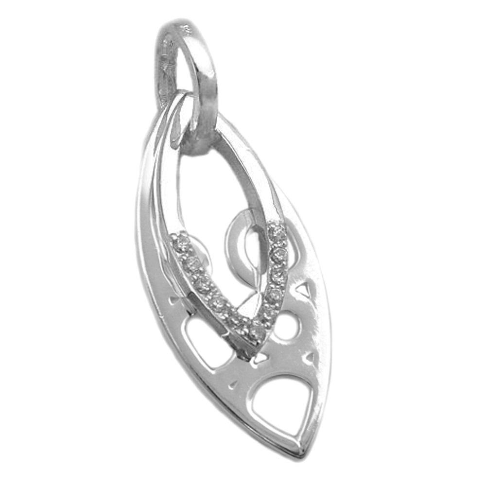 Pendentif argent 925 zirconia vue face