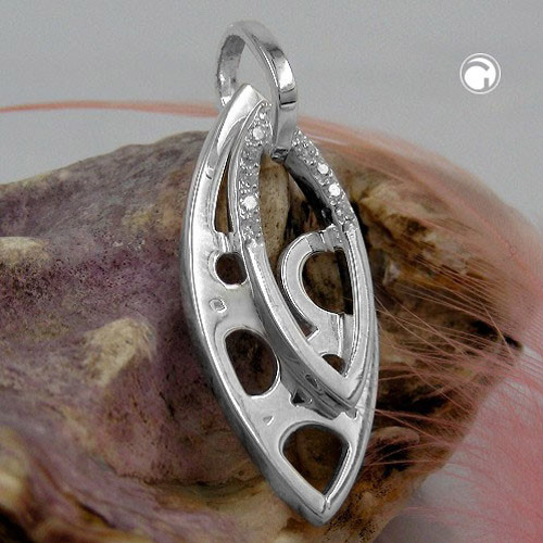 Pendentif argent sterling zirconia design unique