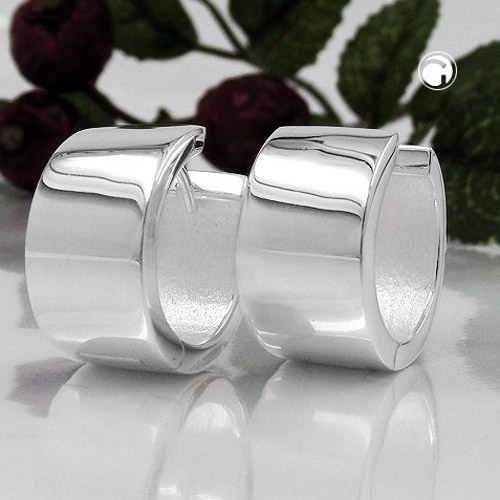 Créoles argent sterling 18x10mm intérieur martelé pour homme