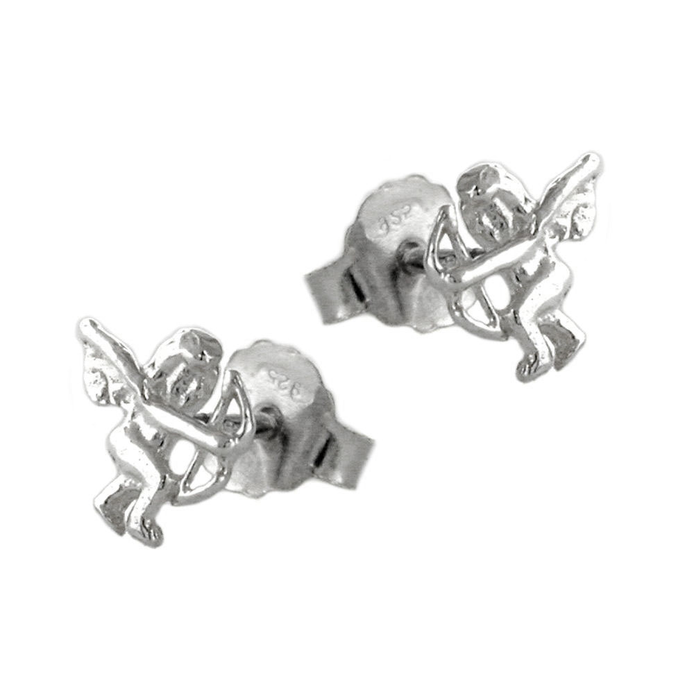 Boucles d'oreilles argent 925 ange gardien avec nœud