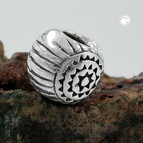Perle pendentif argent sterling 10x8mm finition antique