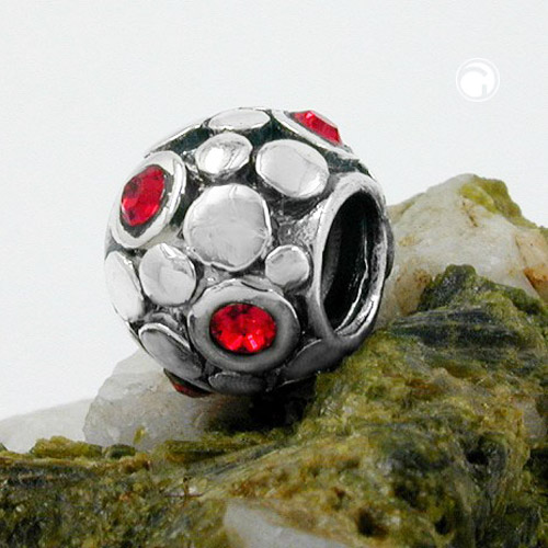 Pendentif argent sterling perle spacer rouge 10x8mm