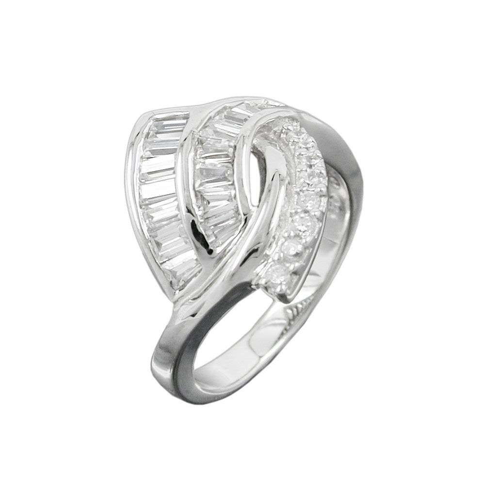 Bague argent 925 zirconias design élégant