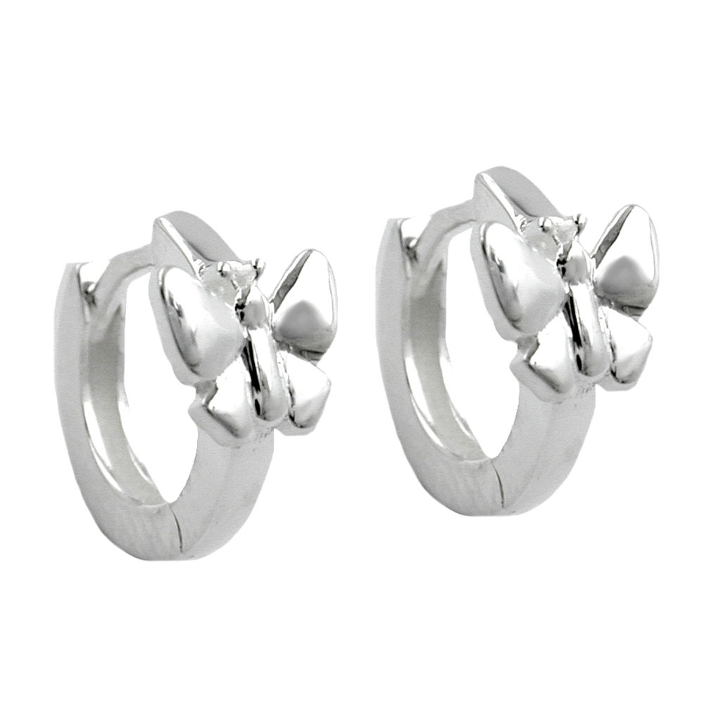 Boucles d'oreilles argent 925 papillon créoles fines