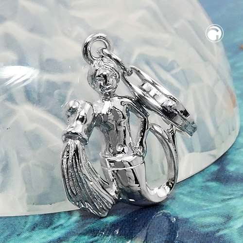 Charme pendentif argent sterling Verseau 16x12mm vue de dos creux