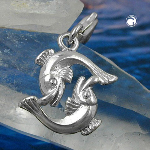 Charm argent sterling Poissons 14mm avec fermoir lobster