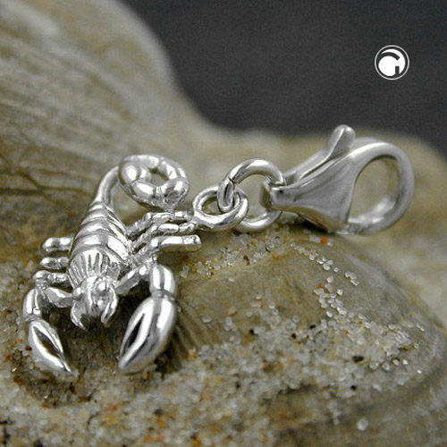 Pendentif argent sterling scorpion détail surface