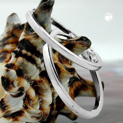 Paire de créoles argent sterling rhodié vue de face