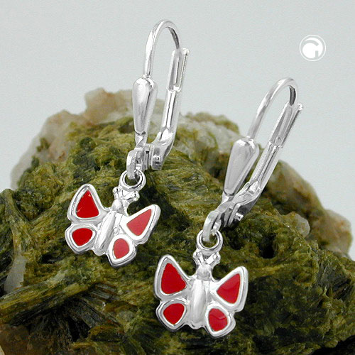 Boucles d'oreilles enfant argent sterling motif papillon