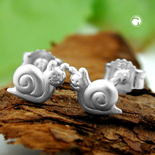 Studs argent escargot 5x6mm vue de face