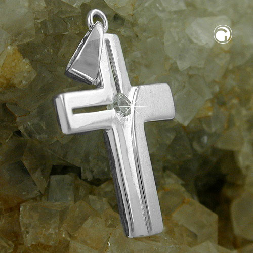 Croix pendentif en argent sterling 925, vue de face