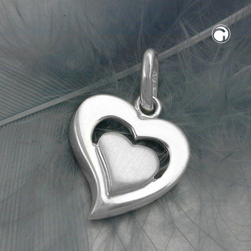 Pendentif argent sterling coeurs design chic