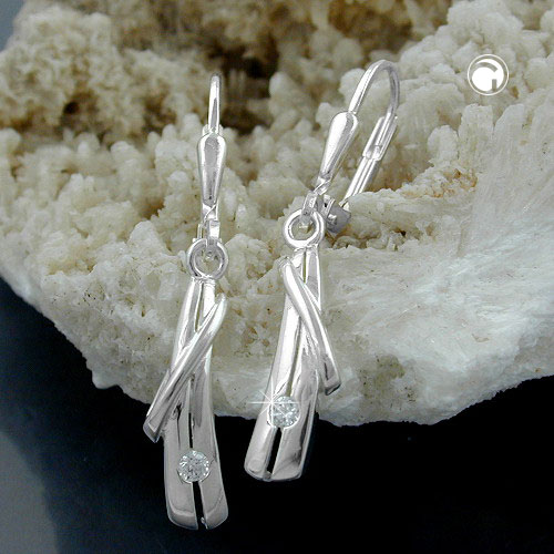 Créoles argent sterling zirconia brillant