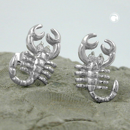 Paire de boucles d'oreilles argent sterling forme scorpion