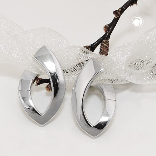 Paire de boucles d'oreilles hoop en argent sterling rhodié