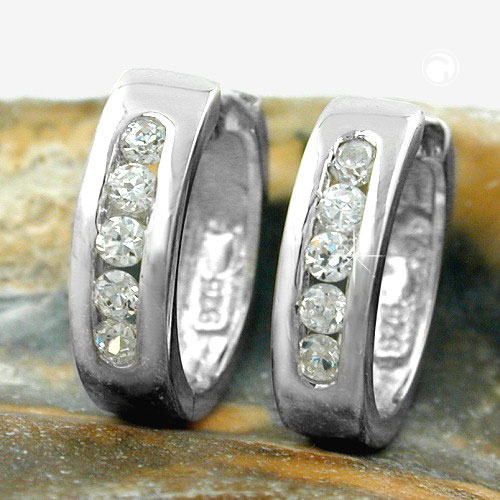 Créoles en argent sterling ornées de zirconium blanc